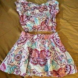 Cute toddler girl shirt & short/skirt set